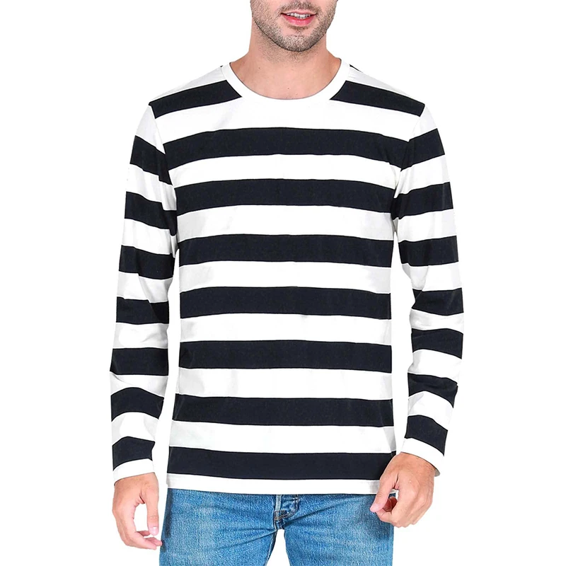 เสื้อยืดแขนยาวผู้ชาย ลายทางตัด - 3D Printing Custom บทวิจารณ์และราคา